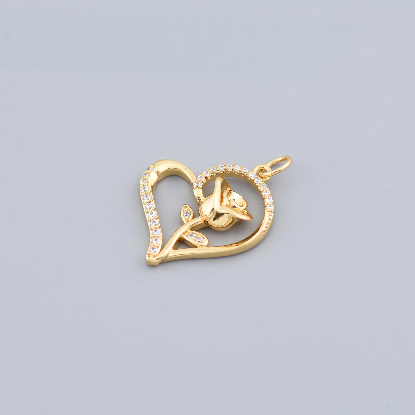 Heart Flower Necklace Pendant
