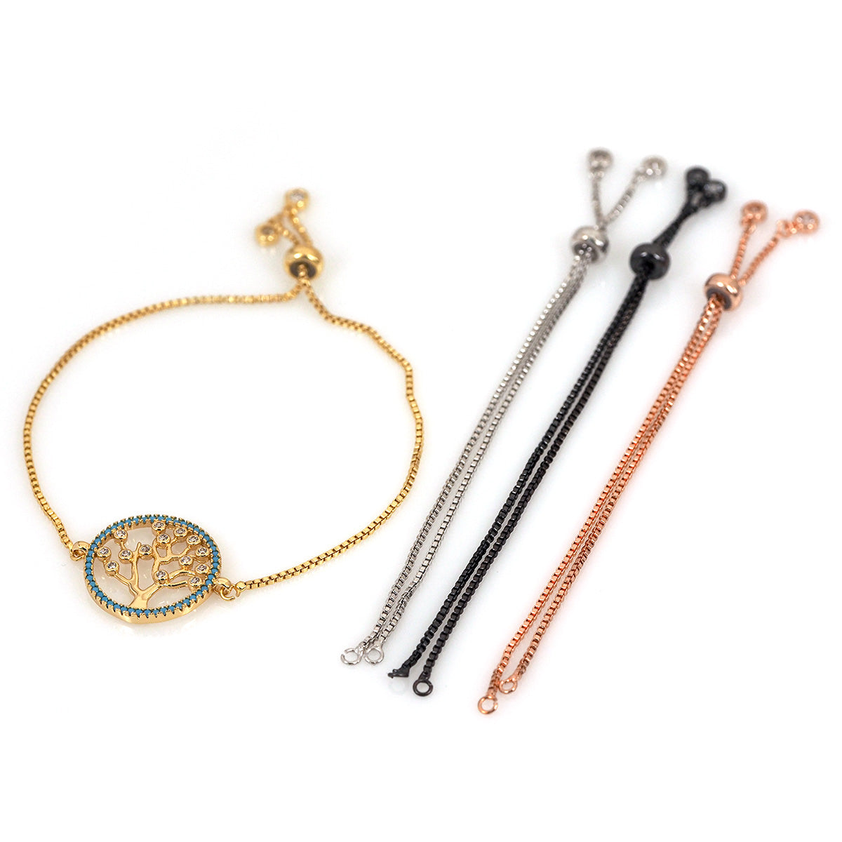 Box Chain Bracelet Half Finished for Jewelry Connector Link Making 12cm