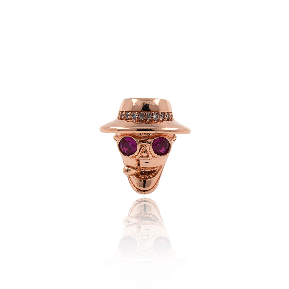 Micro Pave Mr. Hat,Spacer Beads,Copper Spacer 14x15mm