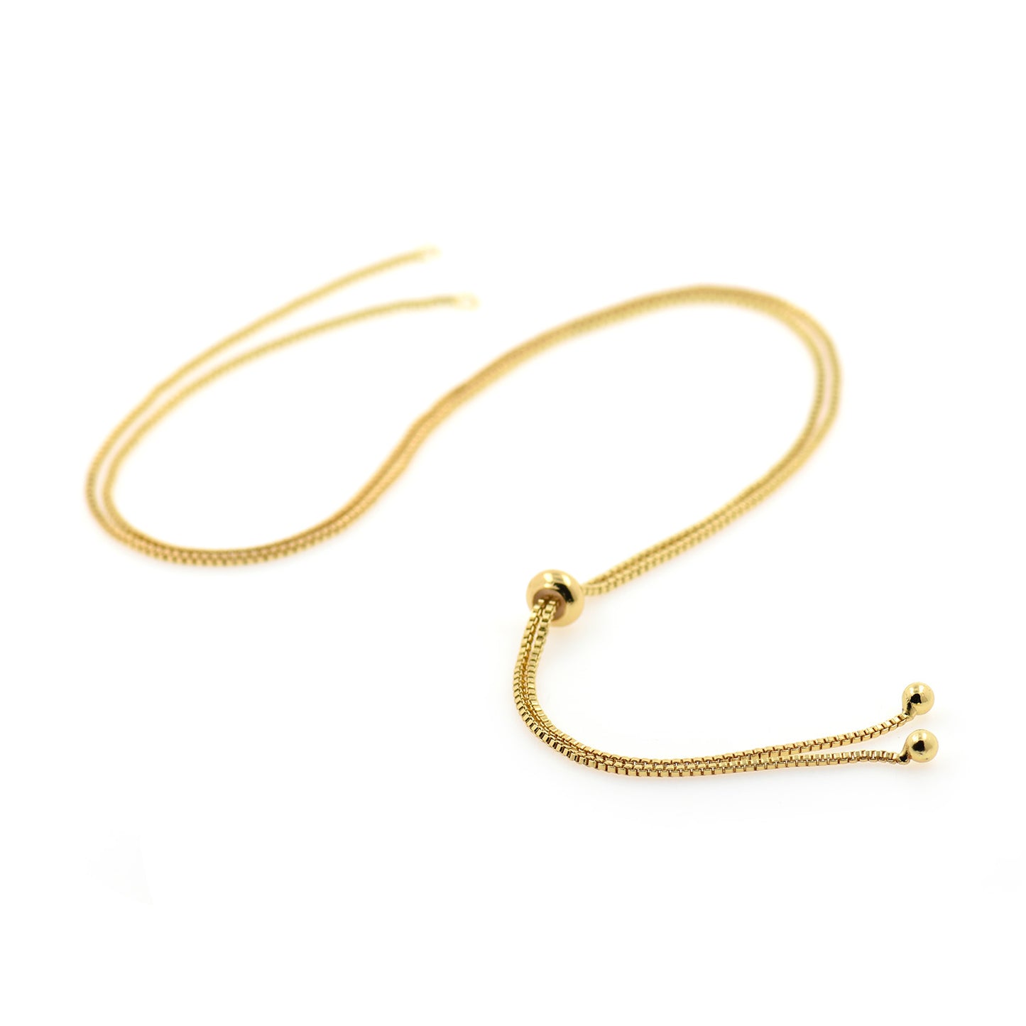 Box Chain Necklace , with Slider Rubber Beads 36CM/14in