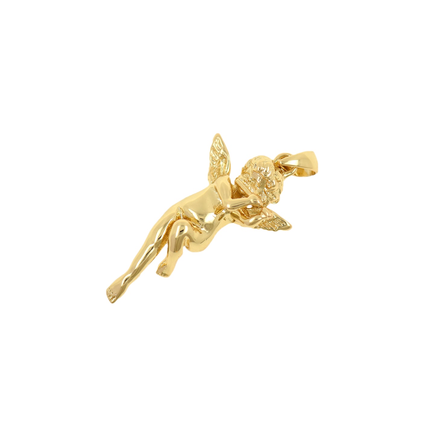 18k Gold Filled Guardian Angel Charm ,Cute Baby Angel Pendant 28.5x15mm