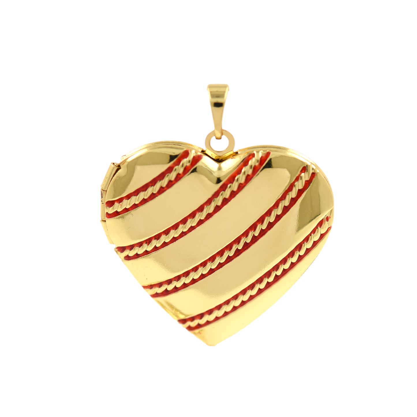 Enamel Brass Gold Plated Heart Necklace Pendant 29x29x7mm
