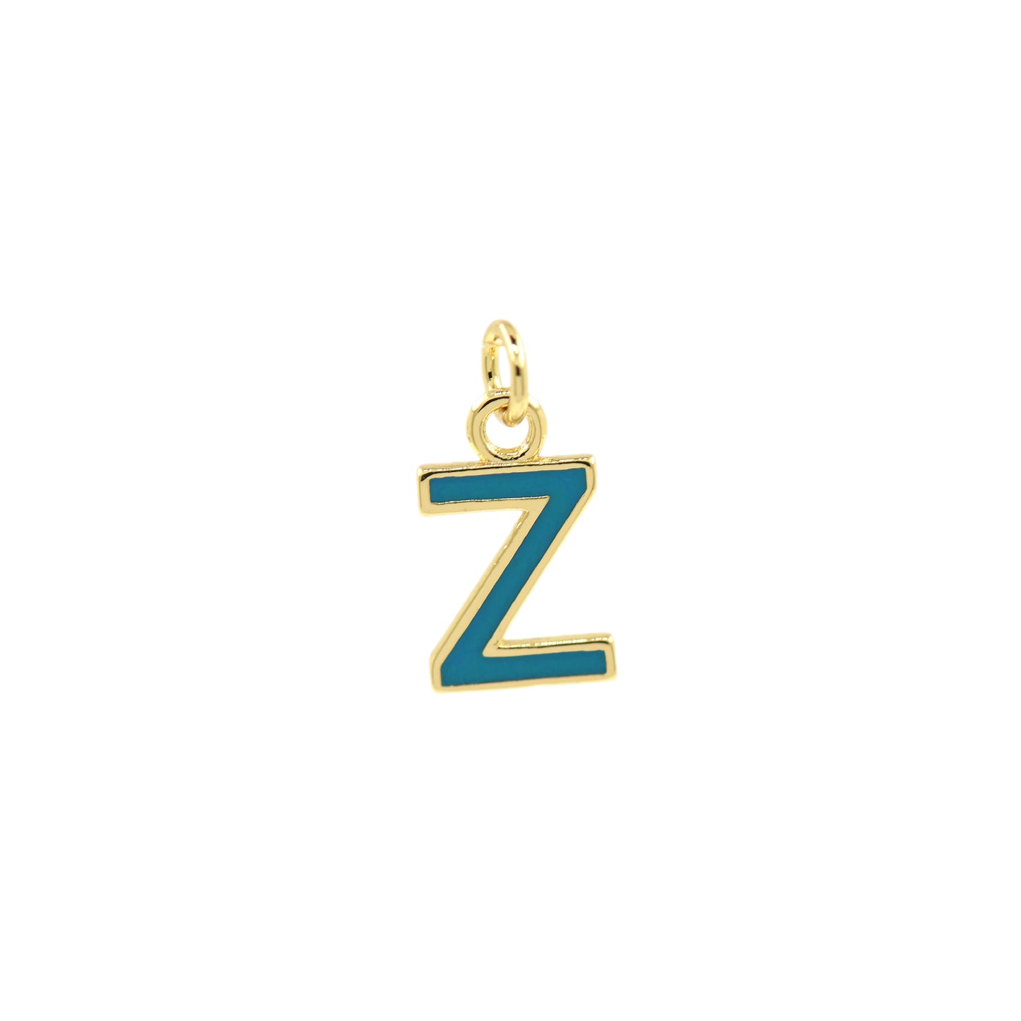 Turquoise Enamel Letter Pendant 12x10mm