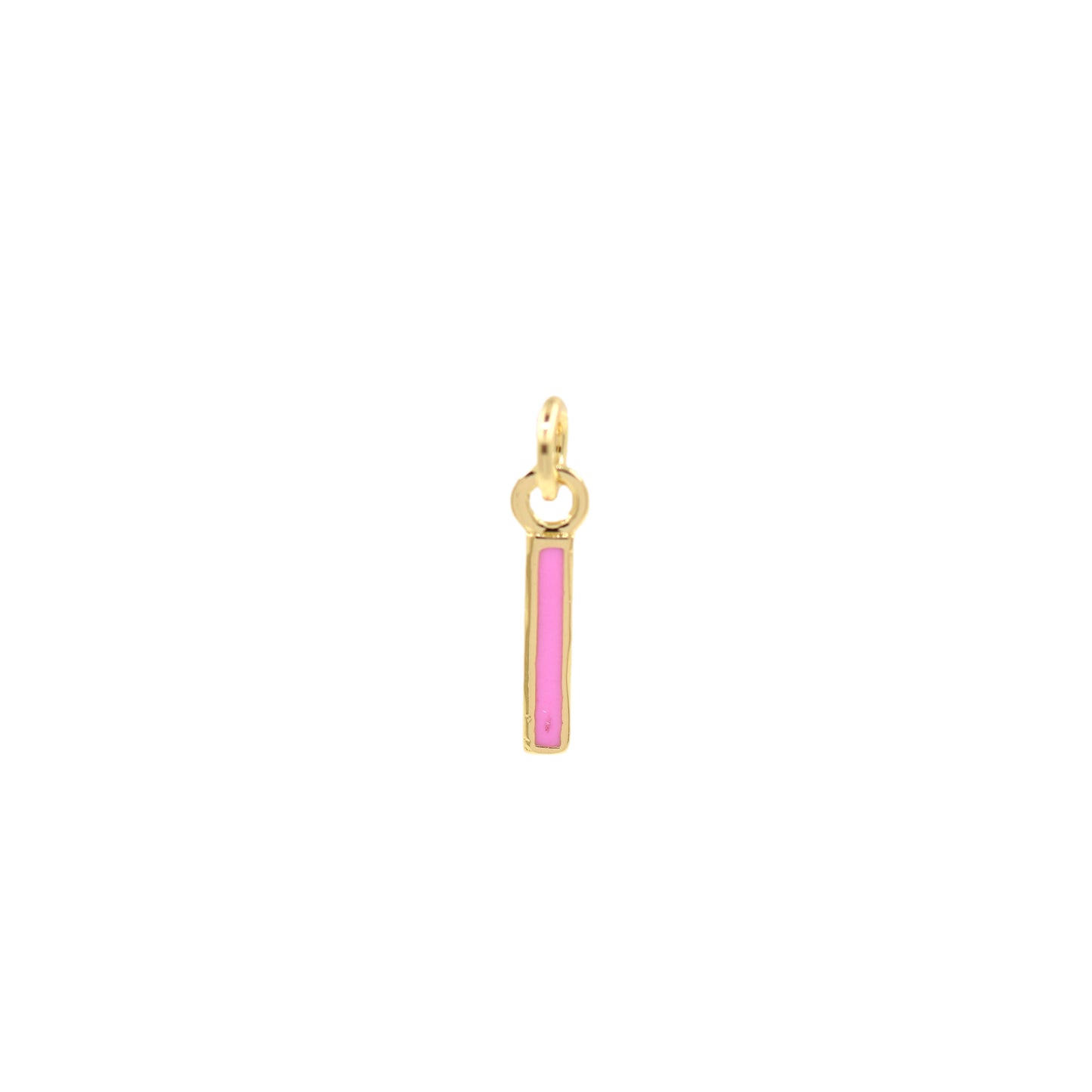 Pink Enamel Letter Pendant 12x10mm