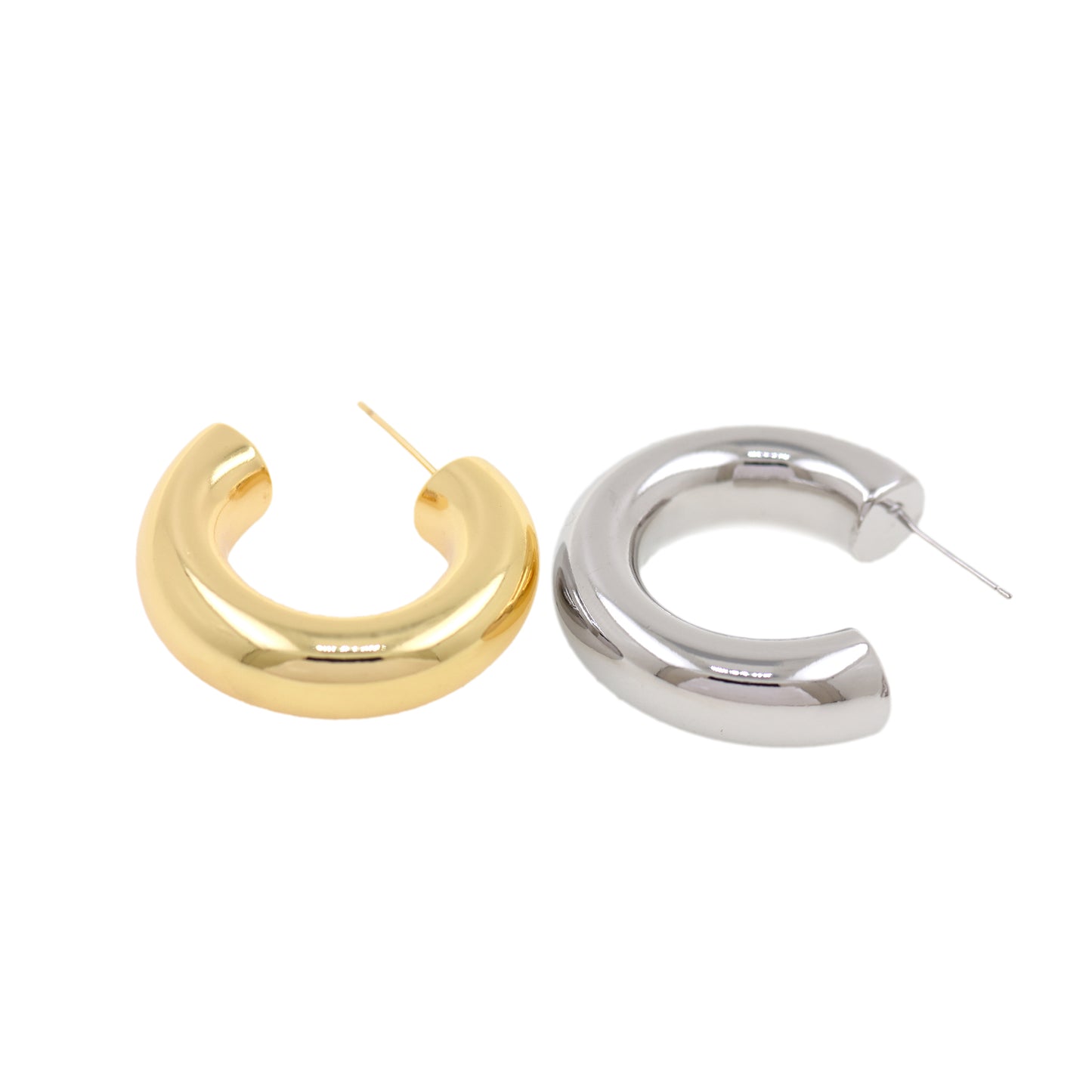 Simple Sizes Round Stud Earrings 31x8.5mm