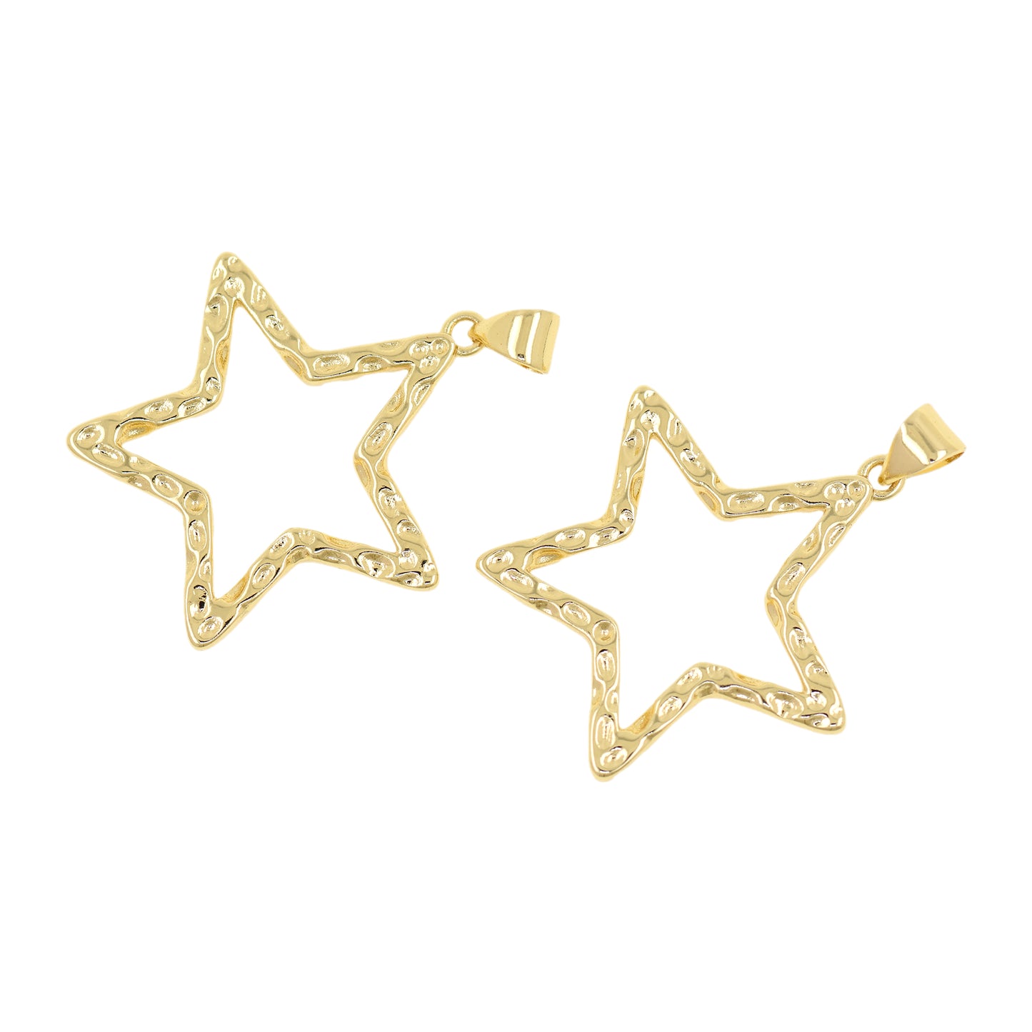 18K Gold Filled Star Pendant,Star Hollow Pendant 26x25mm