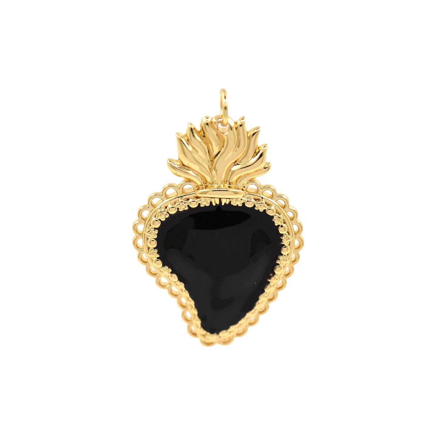 18k Gold Filled Pineapple Pendant, Colorful Enamel Heart Pendant 32.5x21.5mm