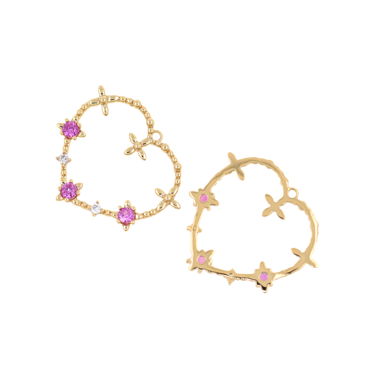 18k Gold Filled Heart Jewelry Charms,Dainty Heart Pendant 23x21.5mm