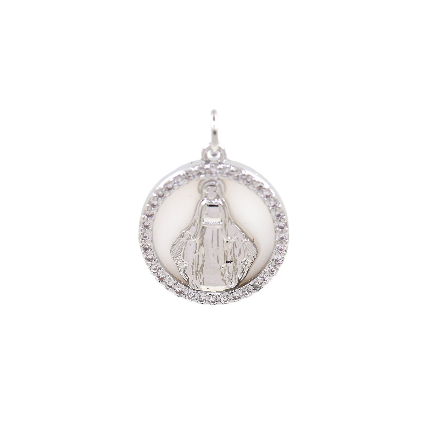 18K Gold Filled Faith Pendant, Virgin Mary Shell Pendant 16mm