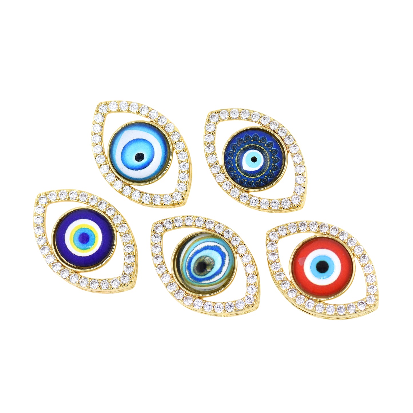 Colorful Evil Eye Connector for Personalized Jewelry Making 27.5x18.5x10mm