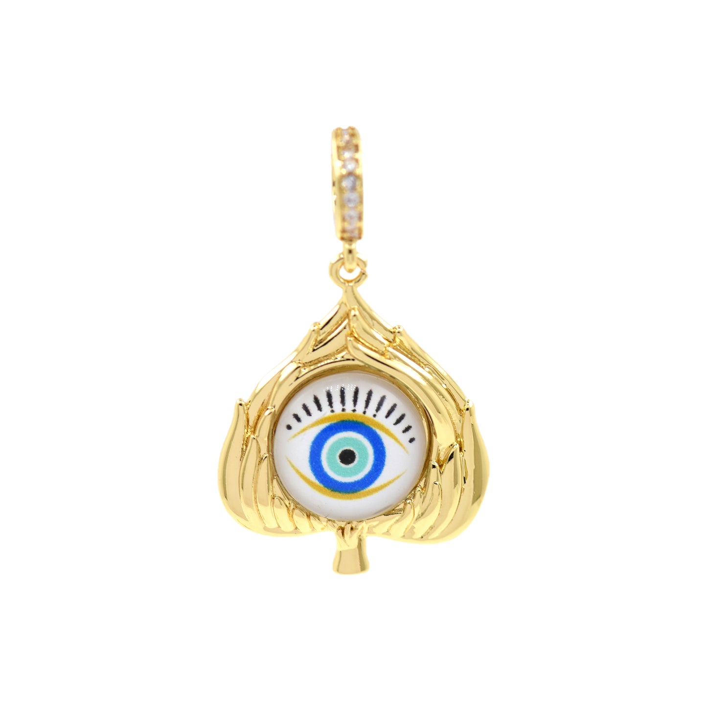 18k Gold Filled Demon Jewelry, Exquisite Evil Eye Pendant 26.5x21.5mm