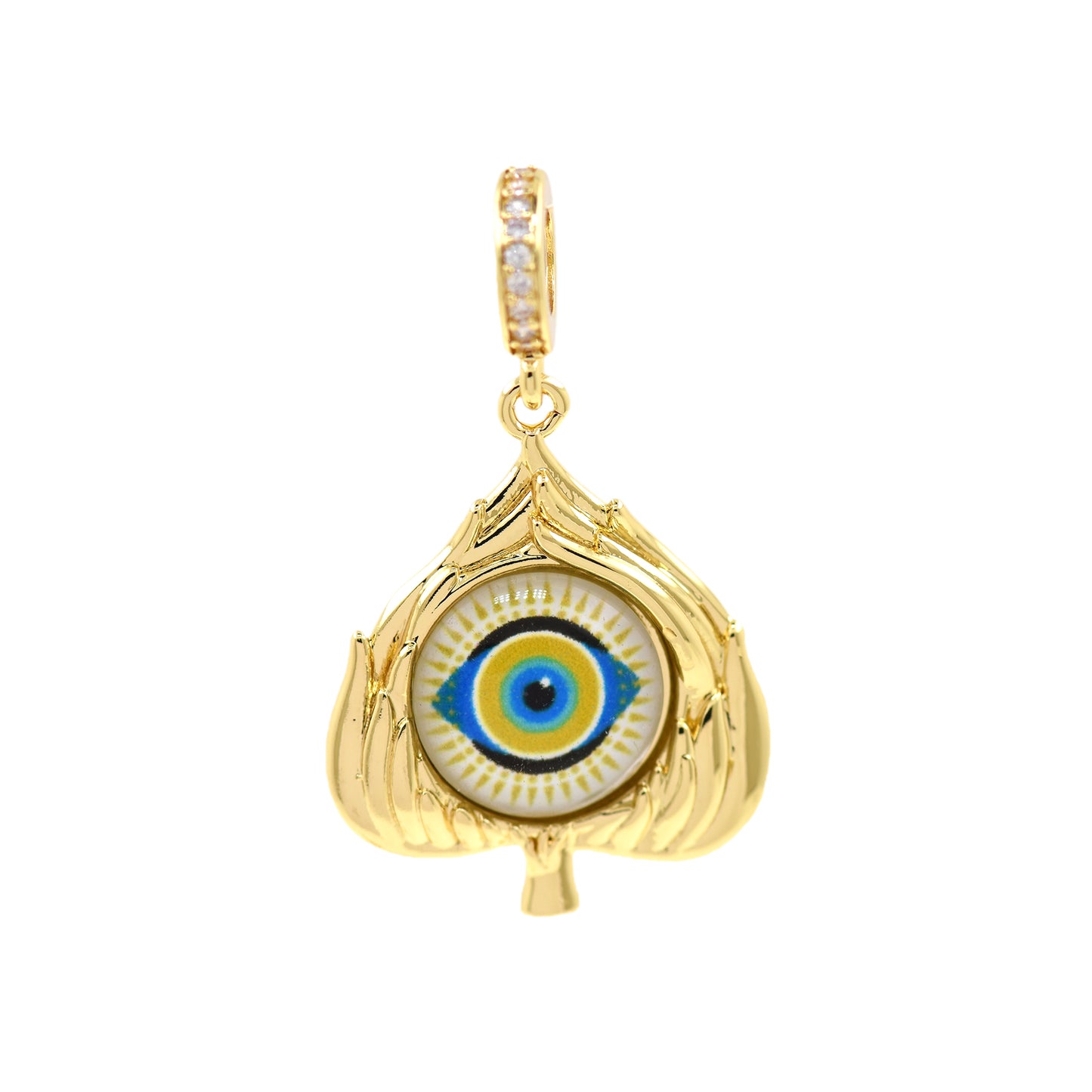 18k Gold Filled Demon Jewelry, Exquisite Evil Eye Pendant 26.5x21.5mm