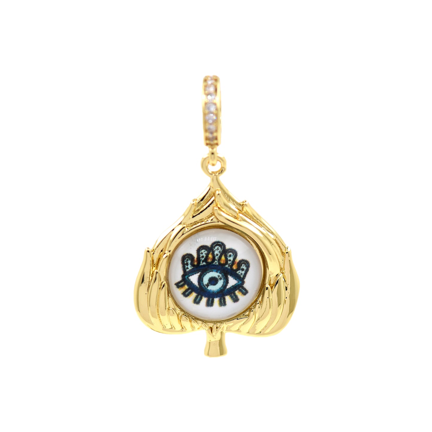 18k Gold Filled Demon Jewelry, Exquisite Evil Eye Pendant 26.5x21.5mm