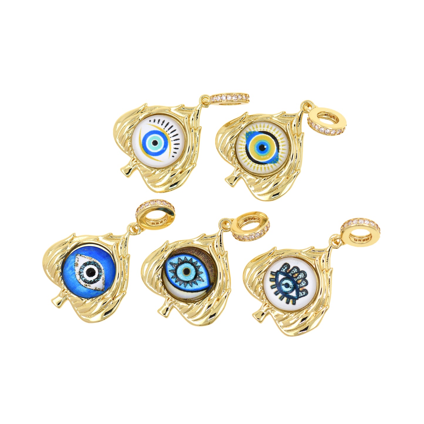 18k Gold Filled Demon Jewelry, Exquisite Evil Eye Pendant 26.5x21.5mm