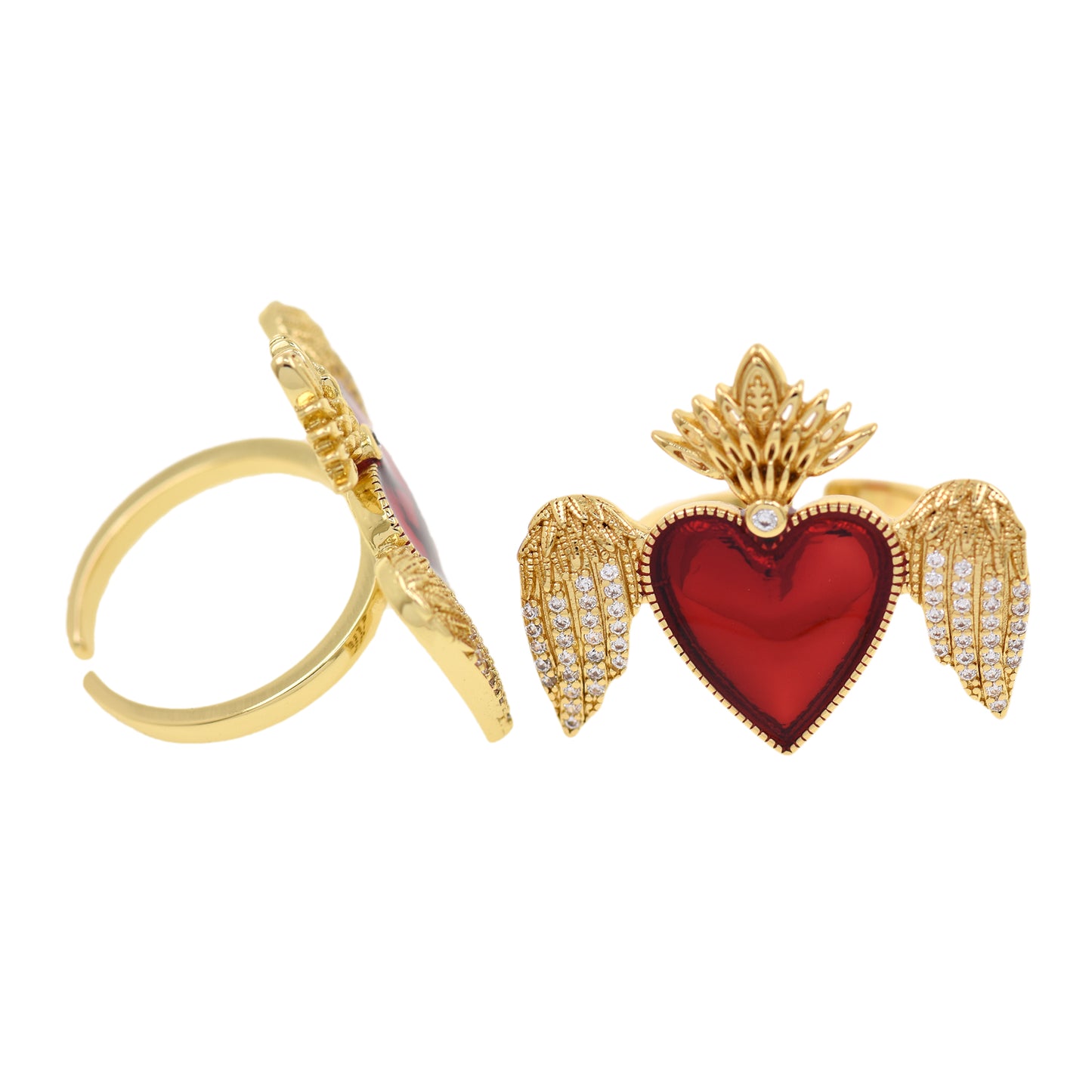 Dainty Heart Ring,Statement Heart Ring 29.5x24.5mm