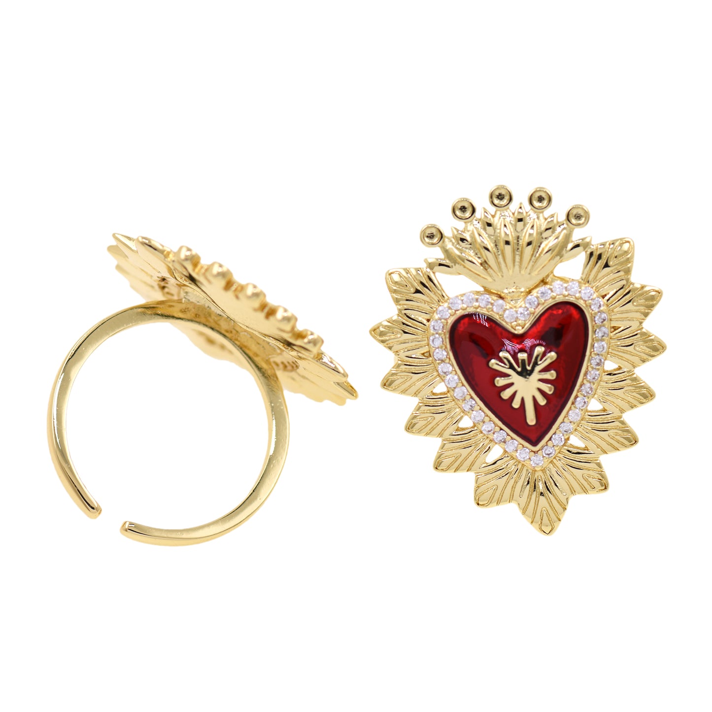 Love Ring, Queen Love Ring, Wealth Charm, Fashion Ring 29.5x24.5mm