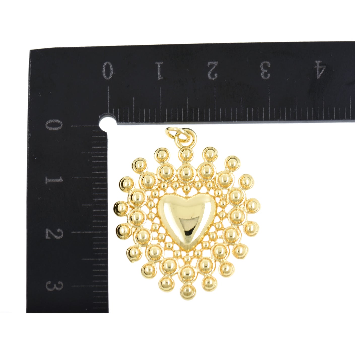 Delicate Gold Heart Charm Necklace 27.4x32mm