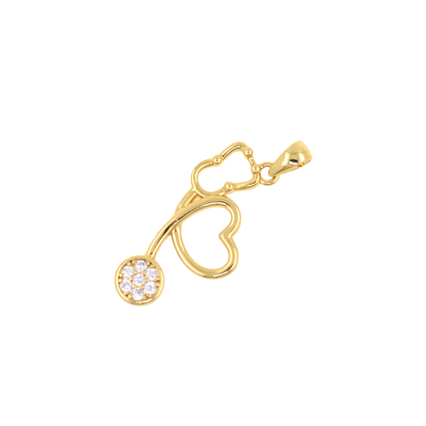 CZ Pave Beads Ladies Bracelet Necklace Accessory Heart Infinity Pendant Charm 24.5x11.5mm