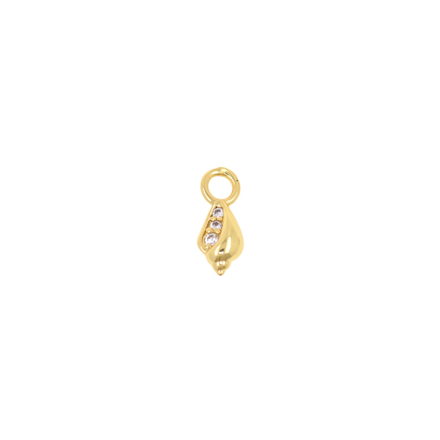 18k Gold Filled Seashell Charm ,Dainty Conch Shell Necklace Pendant 11x4.5mm