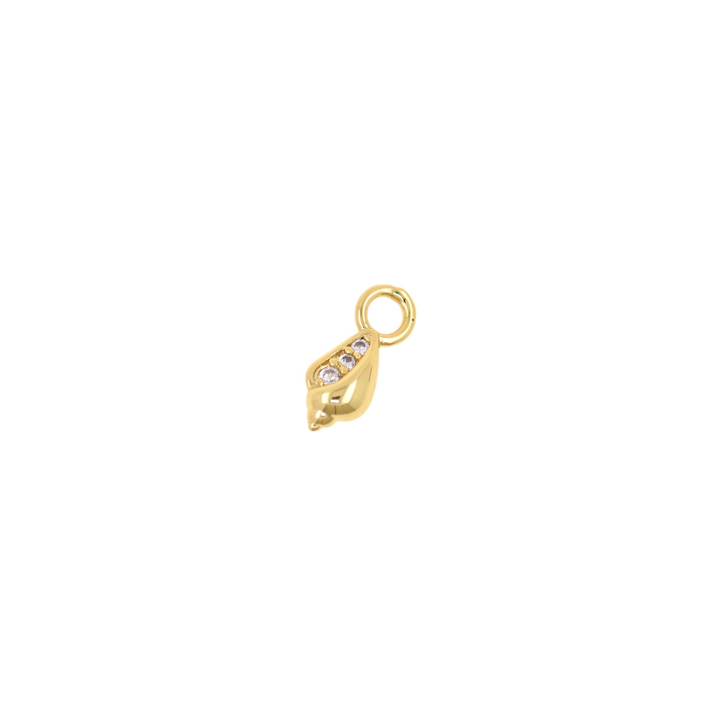18k Gold Filled Seashell Charm ,Dainty Conch Shell Necklace Pendant 11x4.5mm