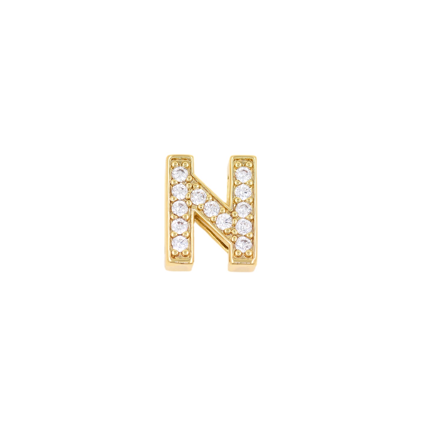 18K Gold Filling Alphabet Charm,Initial Letter Pendant 12x12mm
