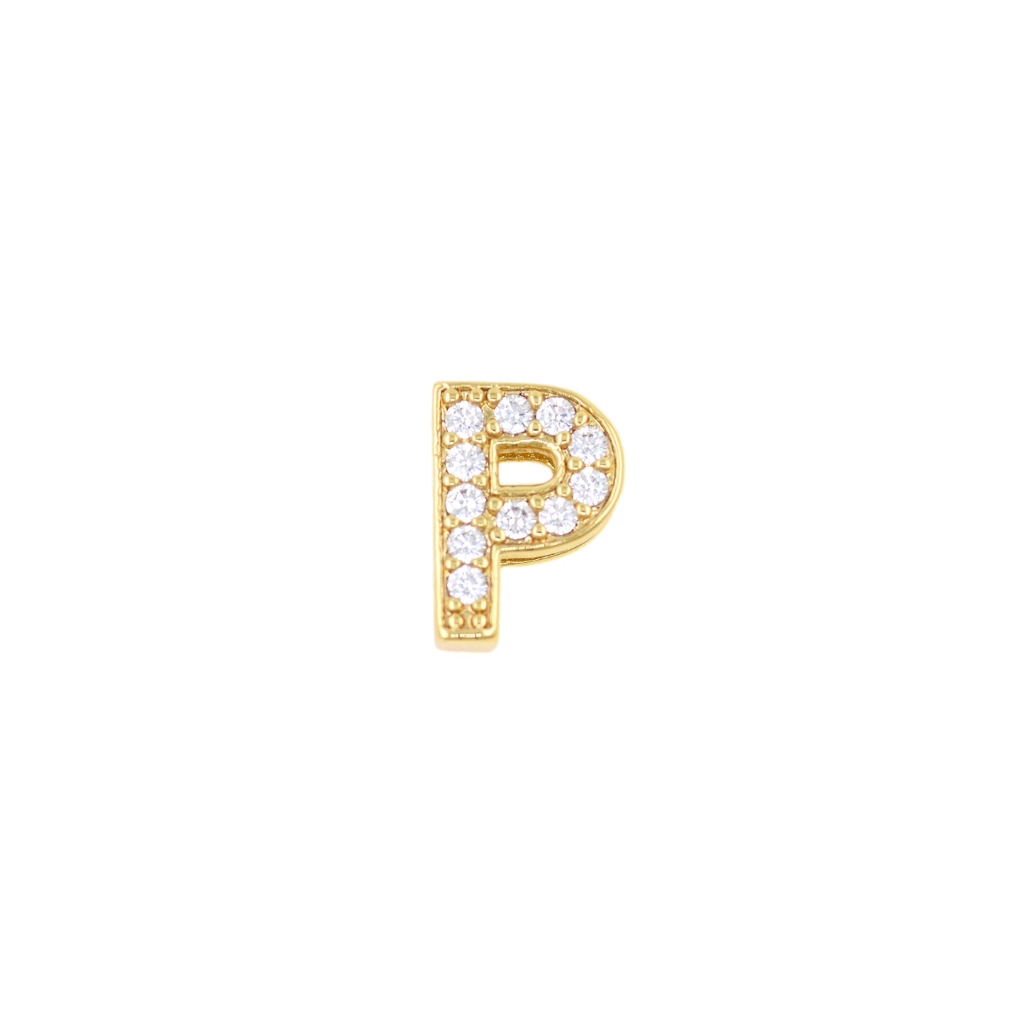 18K Gold Filling Alphabet Charm,Initial Letter Pendant 12x12mm