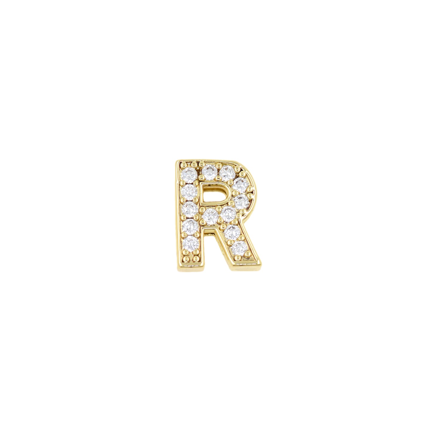 18K Gold Filling Alphabet Charm,Initial Letter Pendant 12x12mm