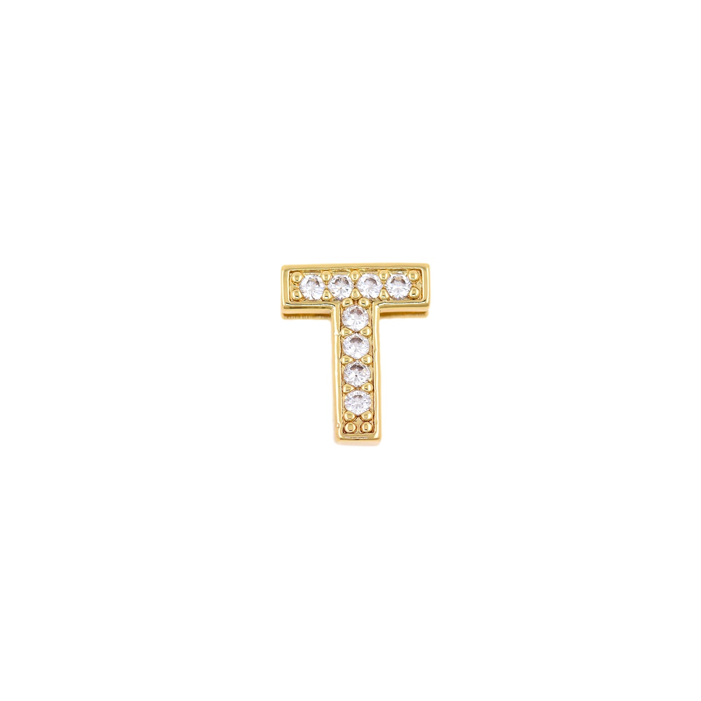 18K Gold Filling Alphabet Charm,Initial Letter Pendant 12x12mm