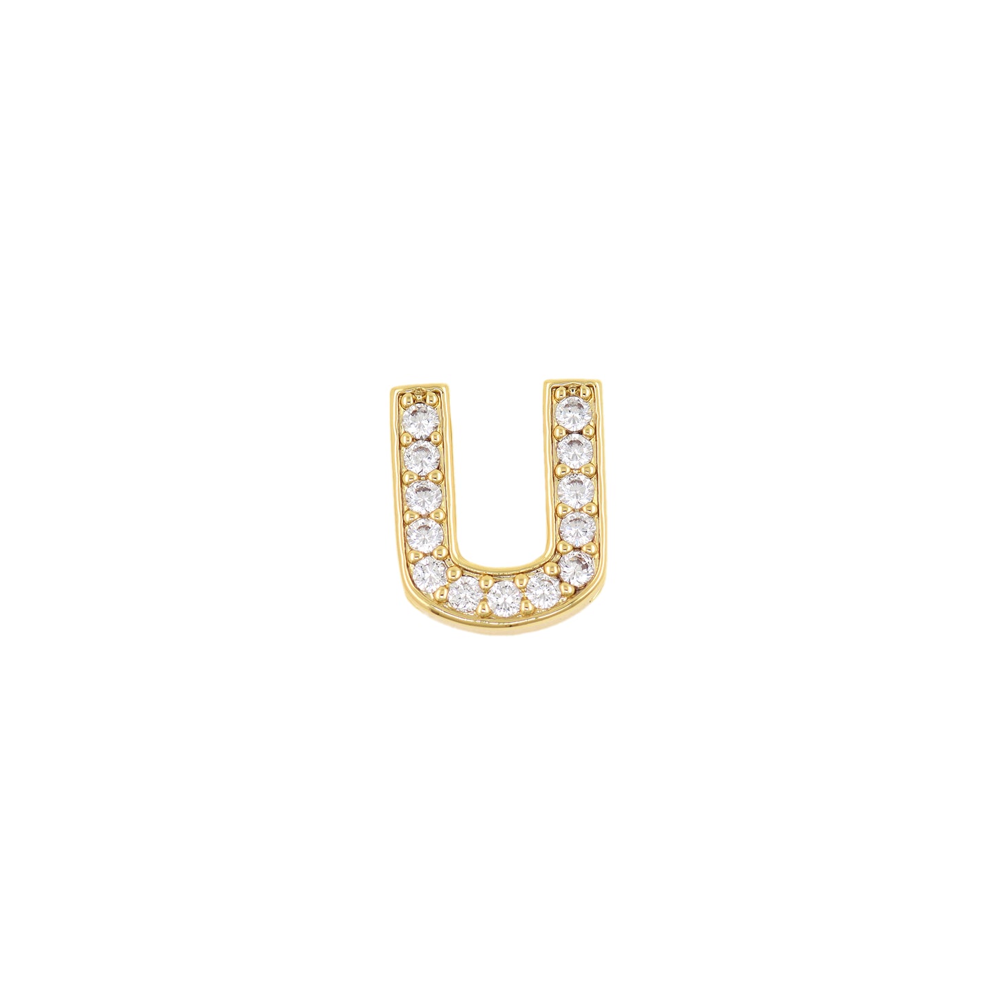 18K Gold Filling Alphabet Charm,Initial Letter Pendant 12x12mm