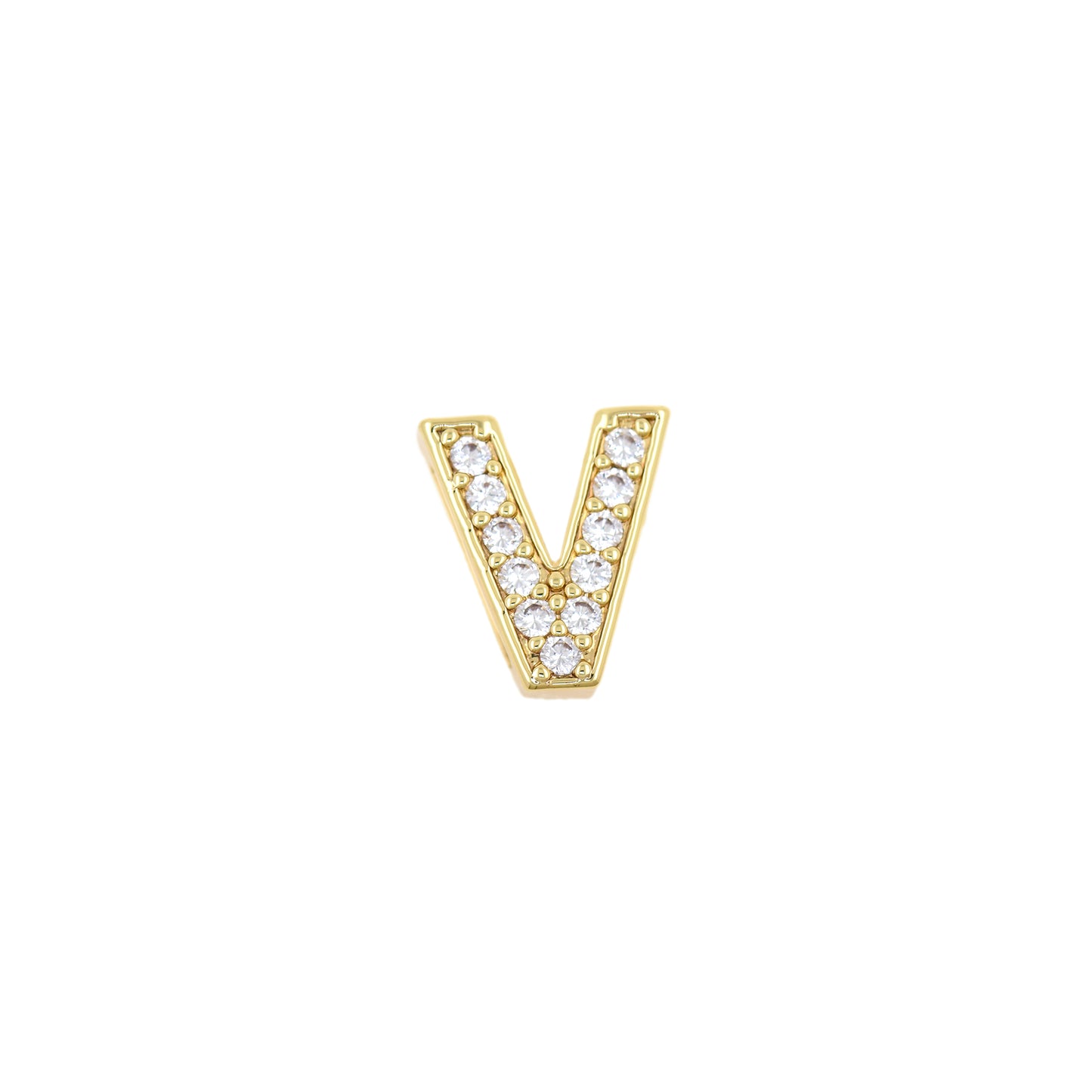 18K Gold Filling Alphabet Charm,Initial Letter Pendant 12x12mm