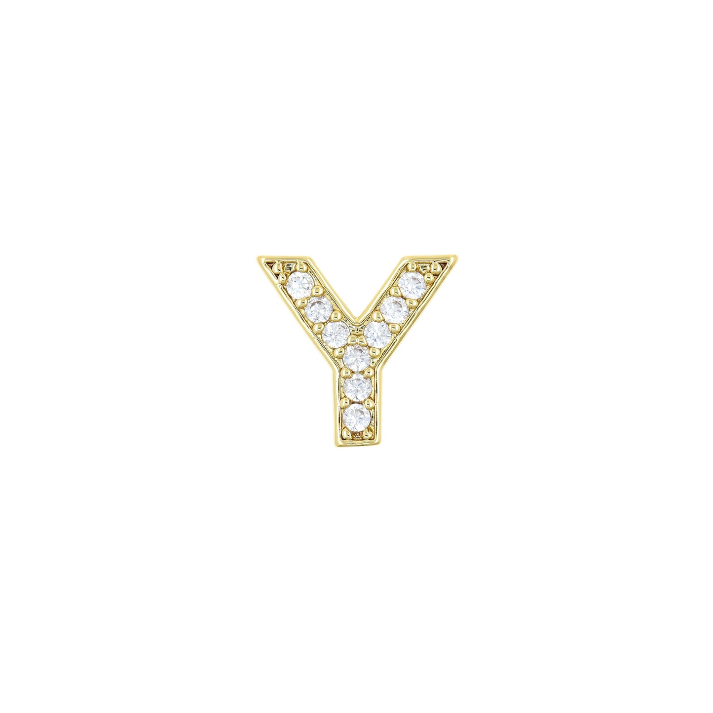18K Gold Filling Alphabet Charm,Initial Letter Pendant 12x12mm