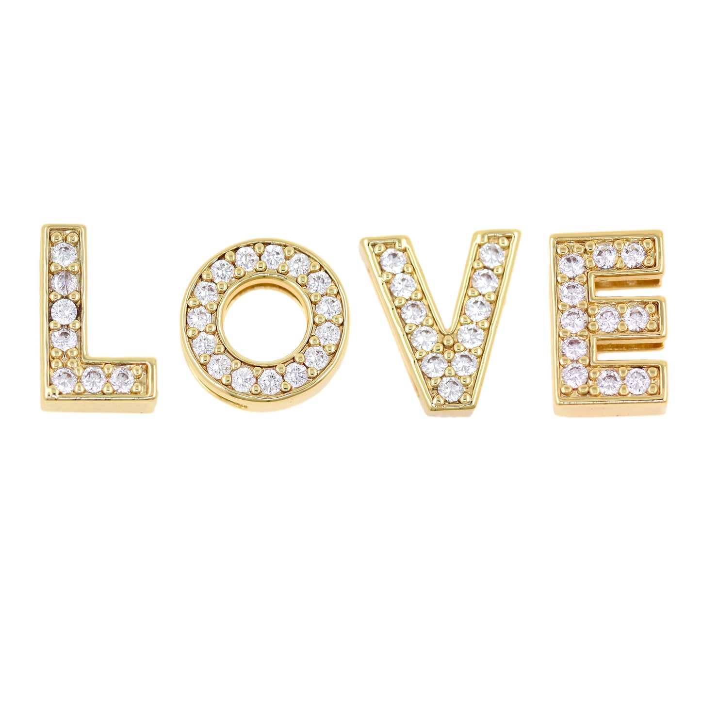 18K Gold Filling Alphabet Charm,Initial Letter Pendant 12x12mm