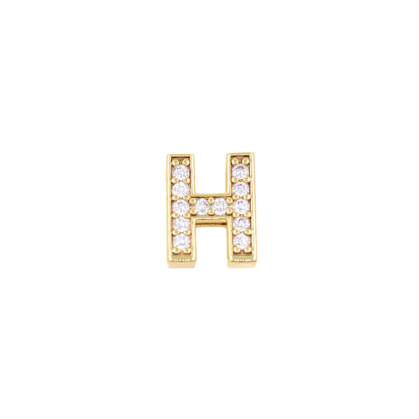 18K Gold Filling Alphabet Charm,Initial Letter Pendant 12x12mm