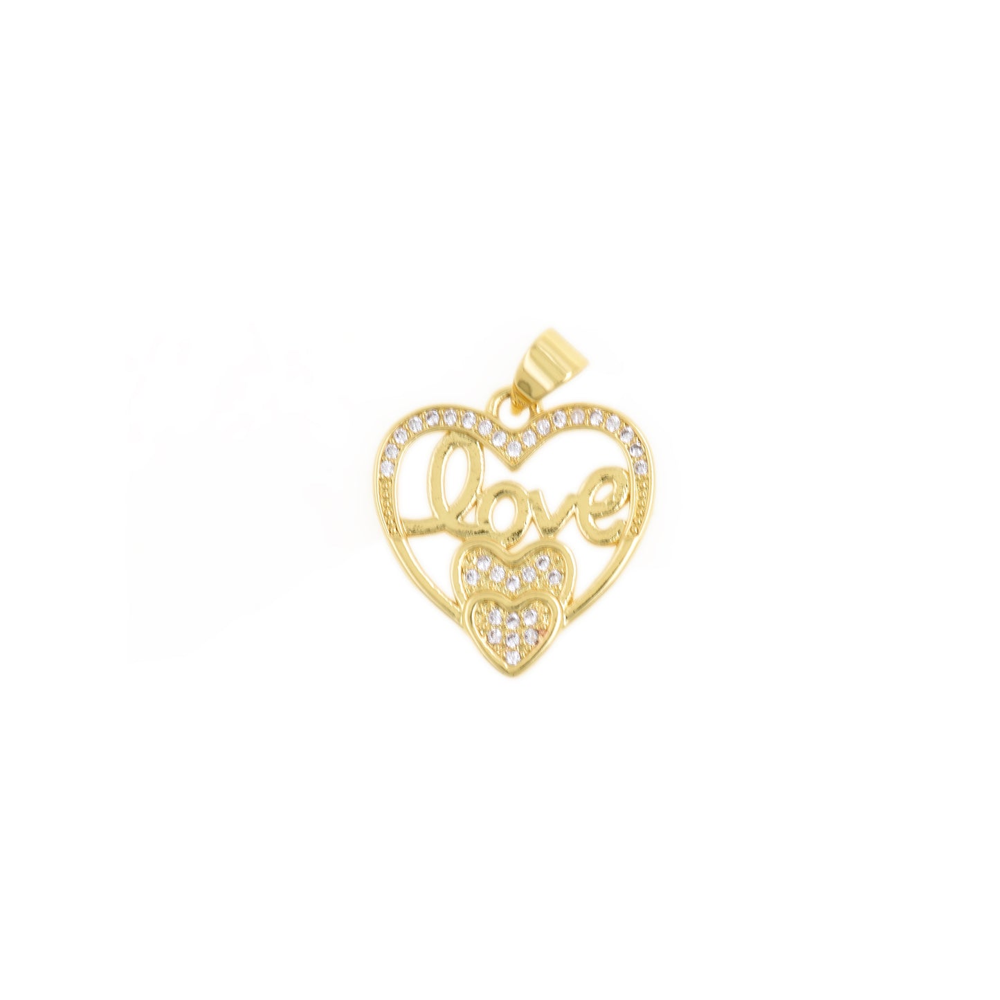 Charming Gold Heart Pendant 18.3x19.1mm