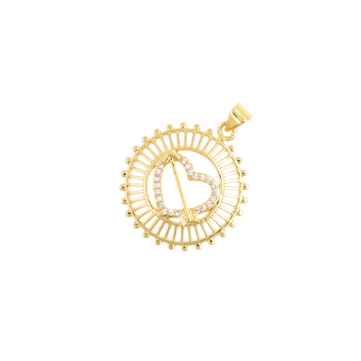 Stylish Gold Round Pendant 24.9mm