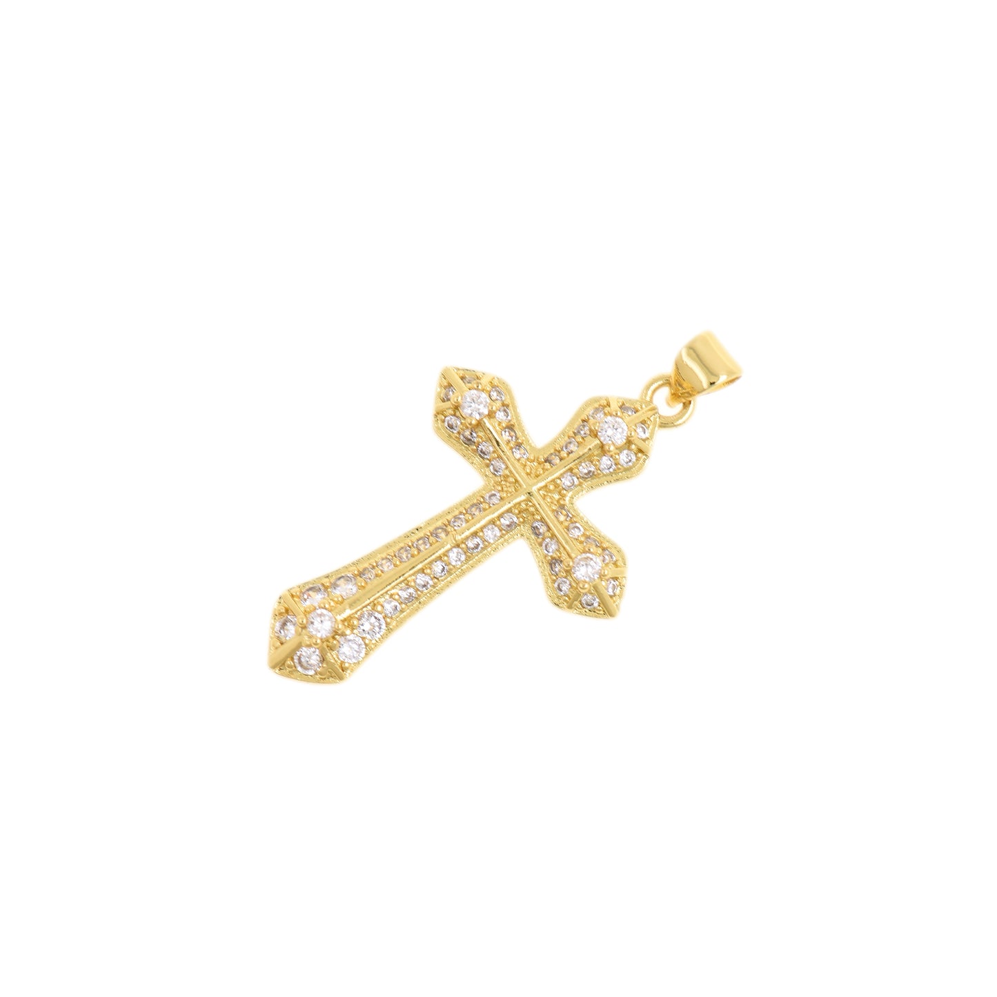 Exquisite Gold Cross Pendant 21.3x35.2mm