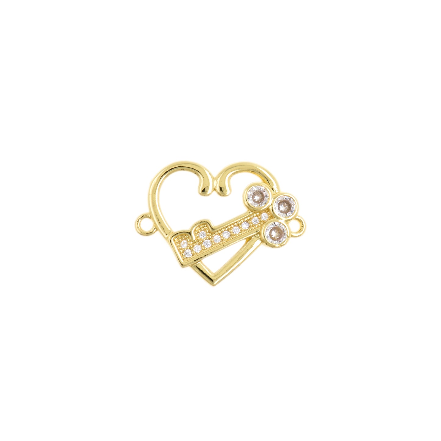 Elegant Gold Heart Pendant 16.8x23.1mm