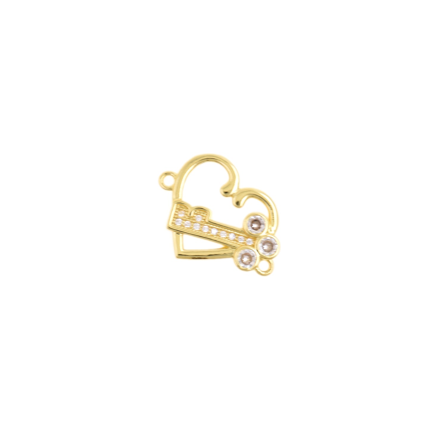 Elegant Gold Heart Pendant 16.8x23.1mm