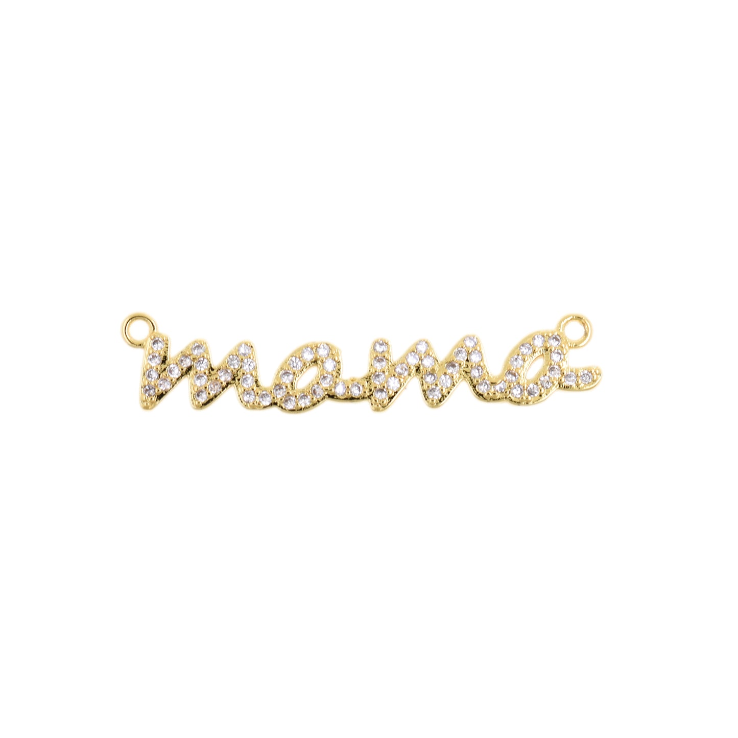 Adoring Gold MAMA Pendant with CZ Embellishments 8.7x41.9mm