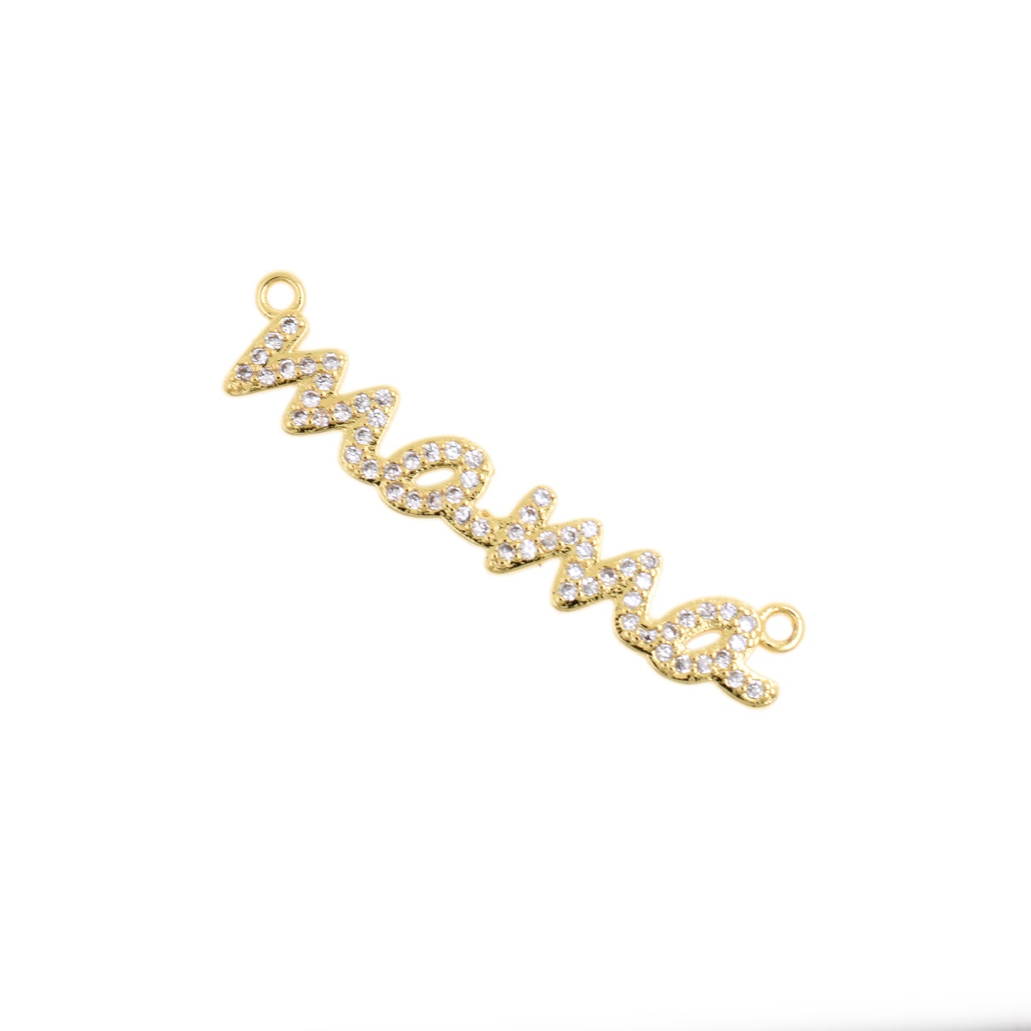 Adoring Gold MAMA Pendant with CZ Embellishments 8.7x41.9mm