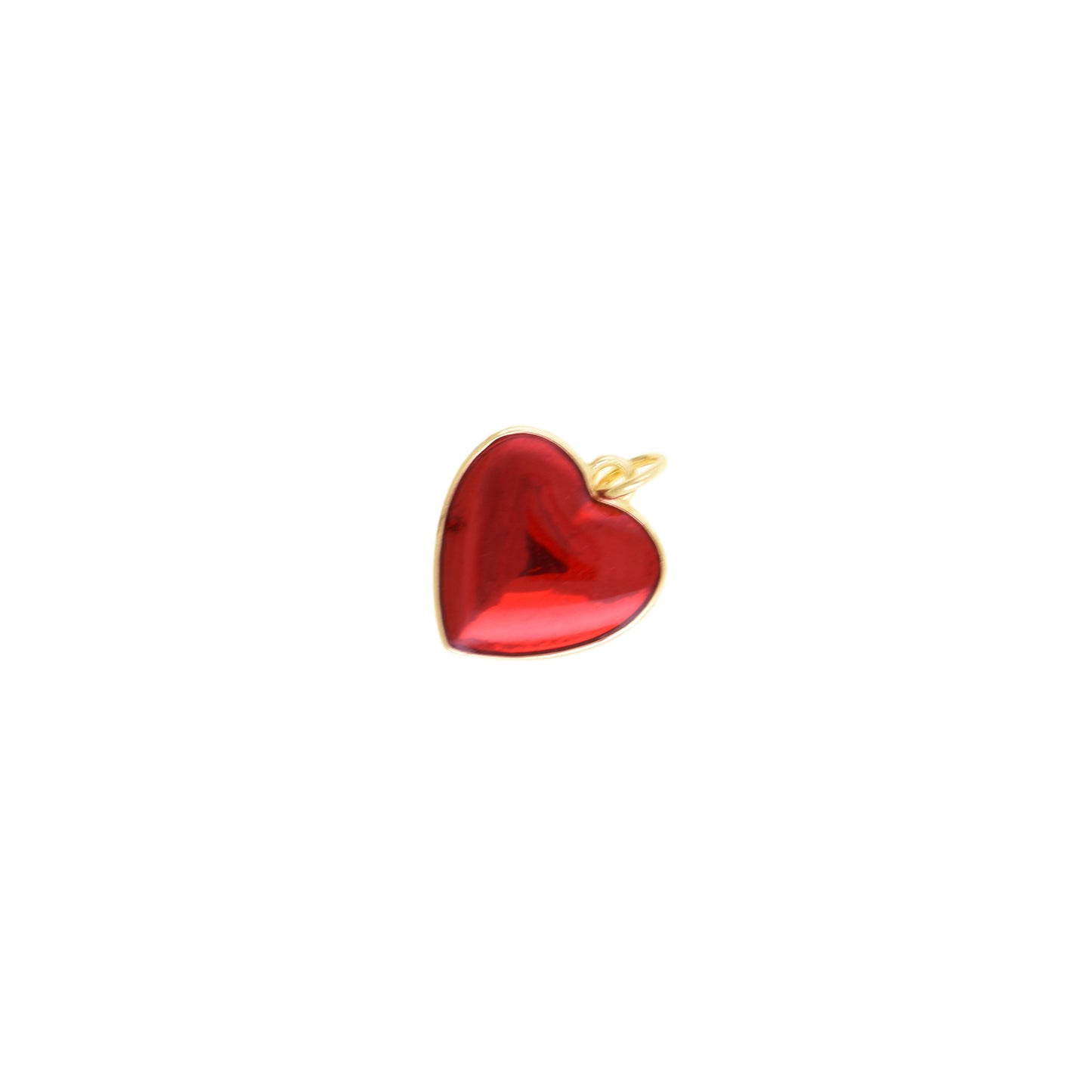 Glossy Red Mirror Heart Pendant 14.9x16.4mm