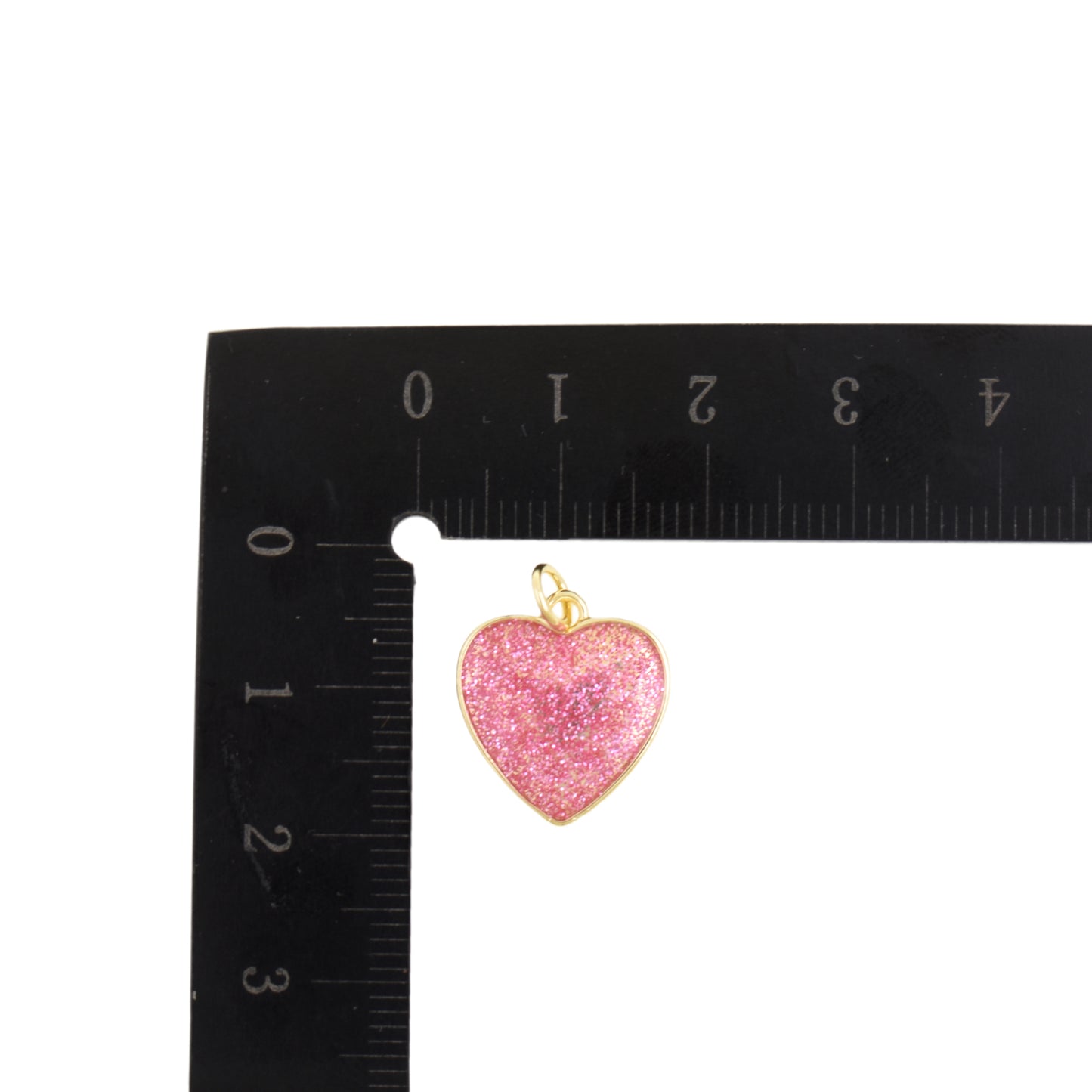 Vibrant Pink Shimmer Heart Pendant 14.9x16.4mm