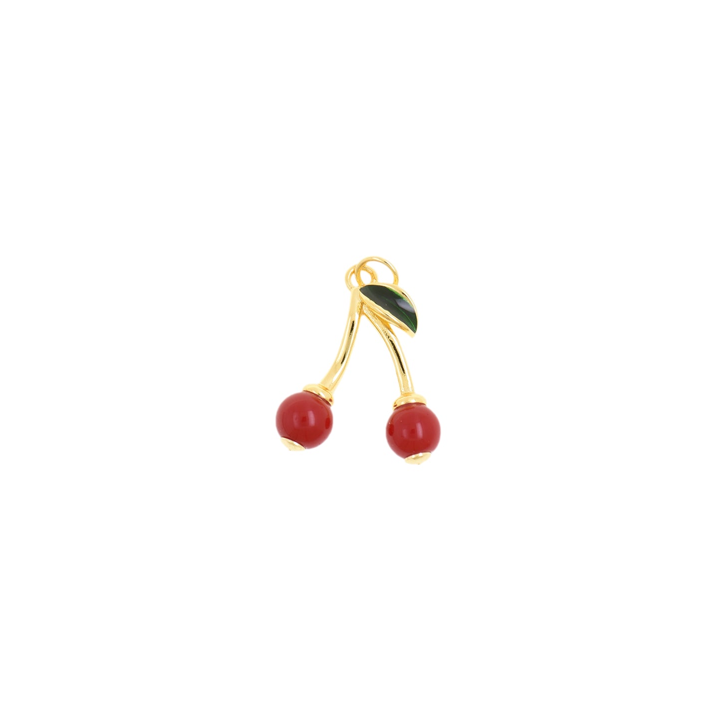Adorable Red Cherry Duo Pendant 17.7x21.5mm