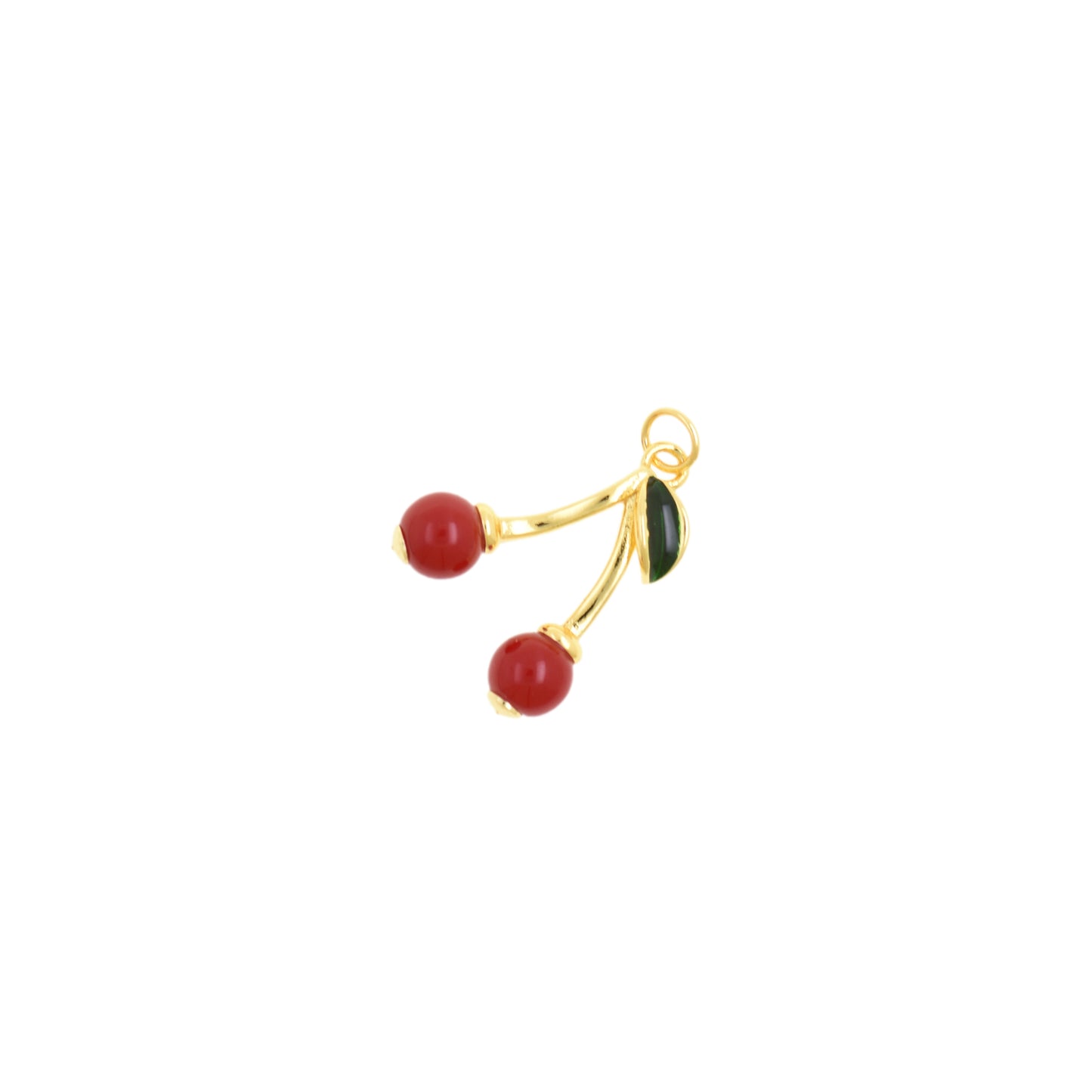 Adorable Red Cherry Duo Pendant 17.7x21.5mm
