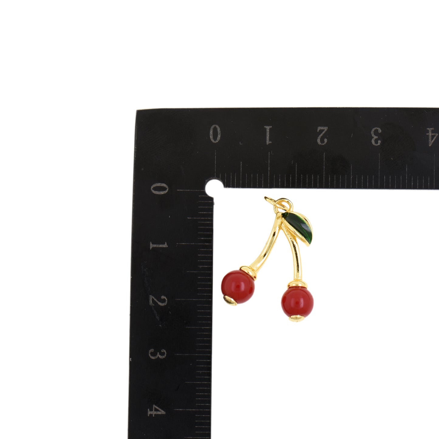 Adorable Red Cherry Duo Pendant 17.7x21.5mm