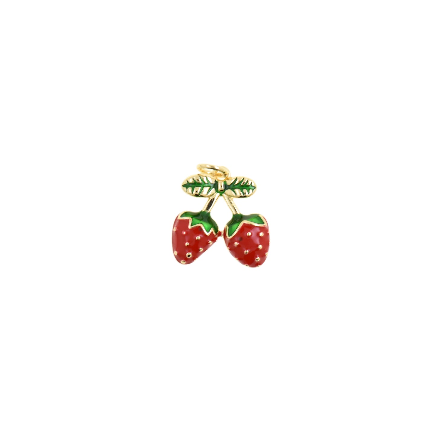 Cute Red Strawberry Pendant 15.2x14.7mm