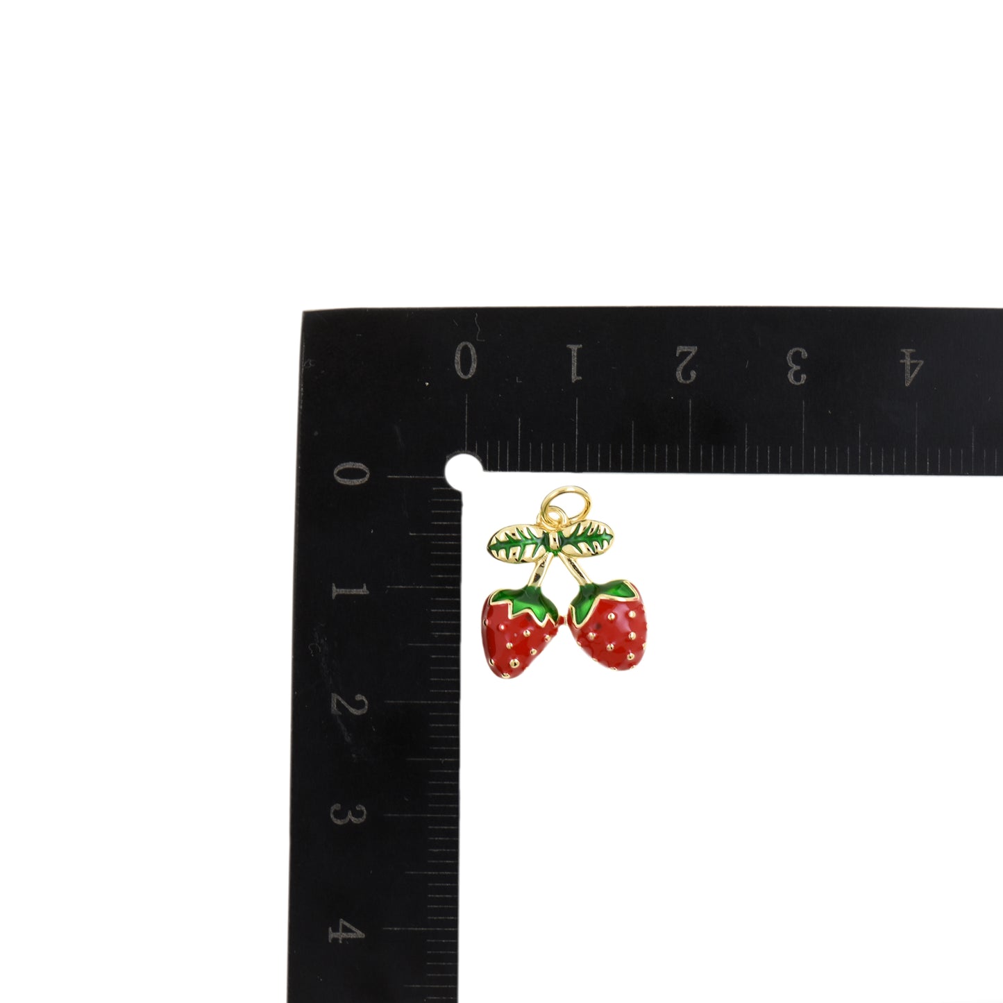 Cute Red Strawberry Pendant 15.2x14.7mm