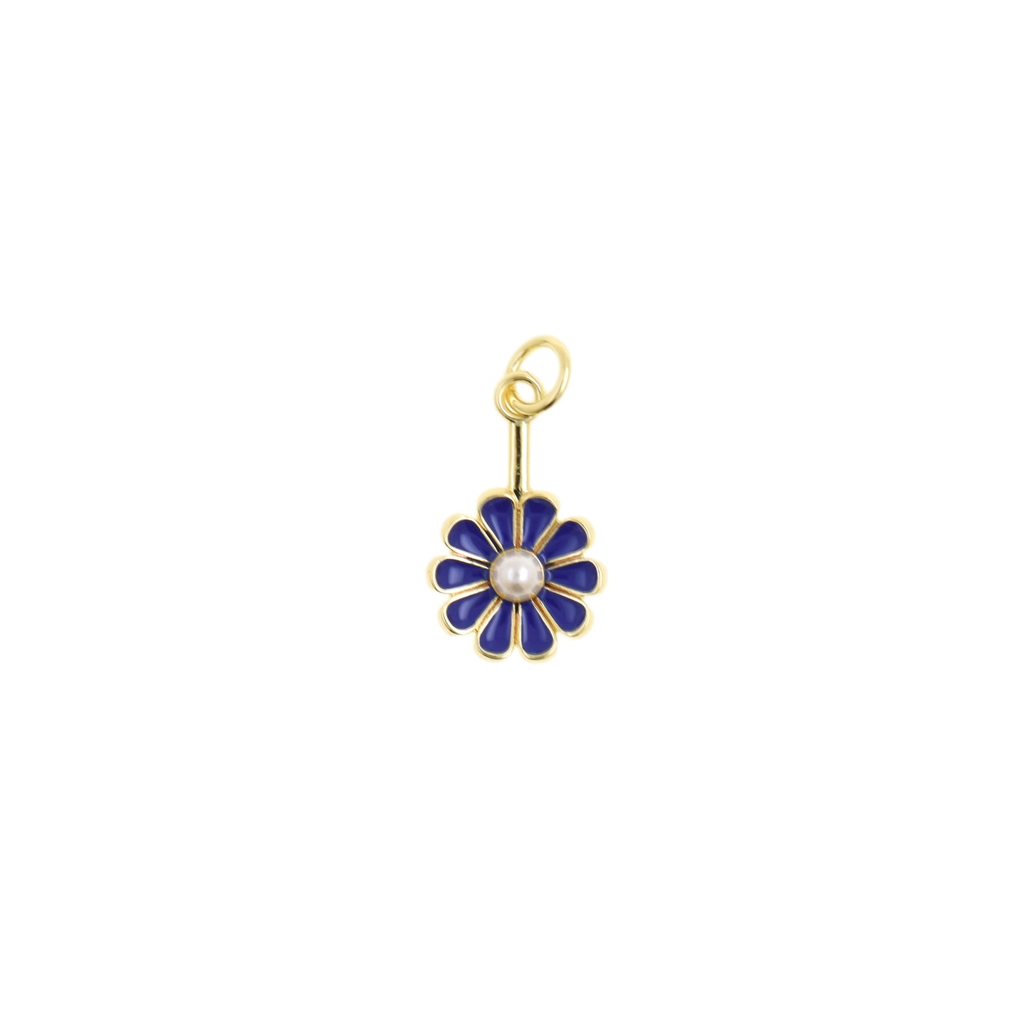 Elegant Enamel Daisy Flower Necklace 10.6x16.8mm