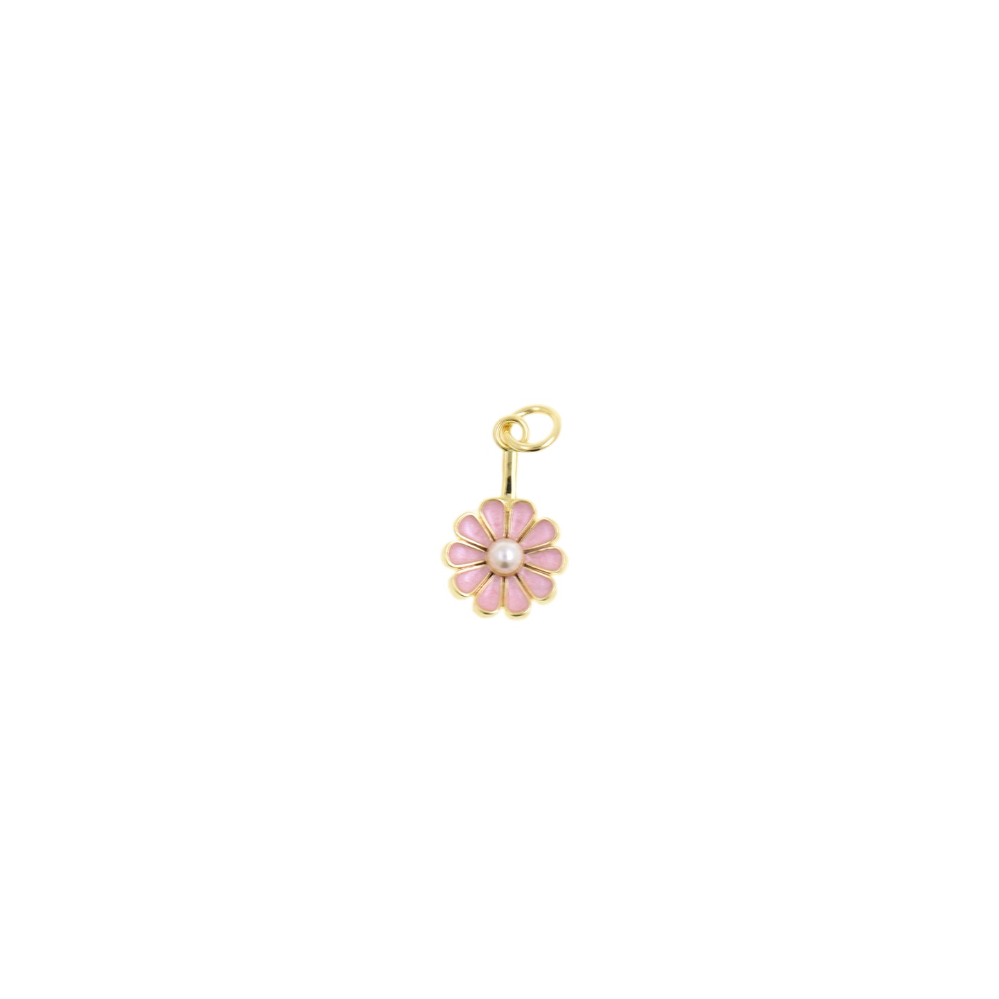 Elegant Enamel Daisy Flower Necklace 10.6x16.8mm