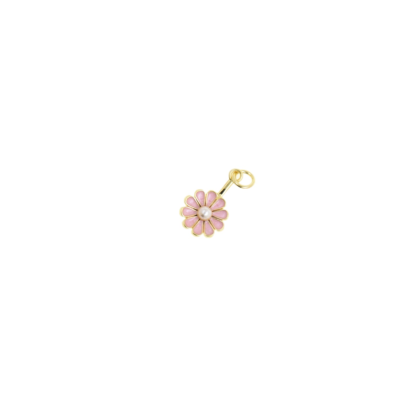 Elegant Enamel Daisy Flower Necklace 10.6x16.8mm